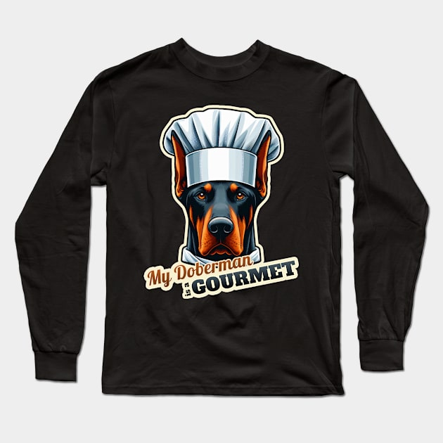 Chef Doberman Long Sleeve T-Shirt by k9-tee